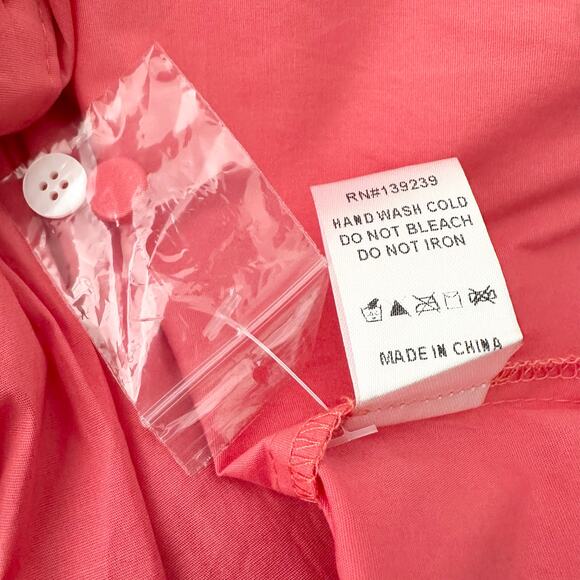 NWOT Tuckernuck Royal Shirt Dress Poppy Pink Preppy Barbiecore | SZ L - Picture 11 of 12